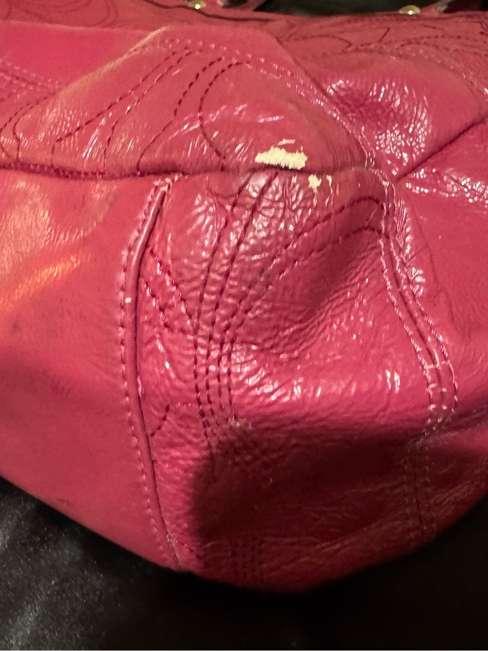 Coach Signature Leather Tote in Deep Raspberry - Picture 16 of 16